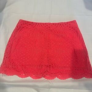 Lilly Pulitzer Coral Lace Mini Skirt